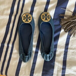 Tory Burch Blue Ballet Flats-never worn